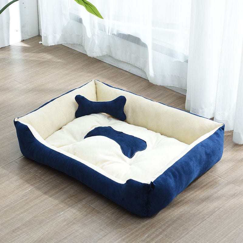 Hundebett BONNY Vier Jahreszeiten Hundebett Navy+Beige / S