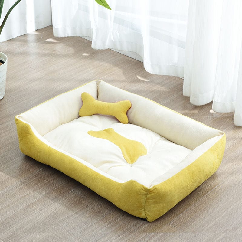 Hundebett BONNY Vier Jahreszeiten Hundebett Yellow+Beige / S