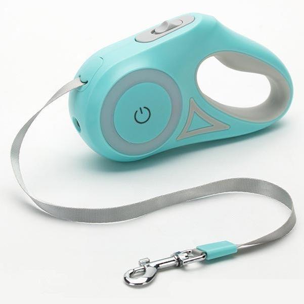 Hundeleine BOOGIE Automatische LED Hundeleine Mint Green / 3 M