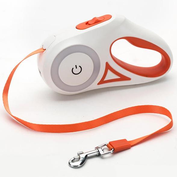 Hundeleine BOOGIE Automatische LED Hundeleine Sunset Orange / 3 M