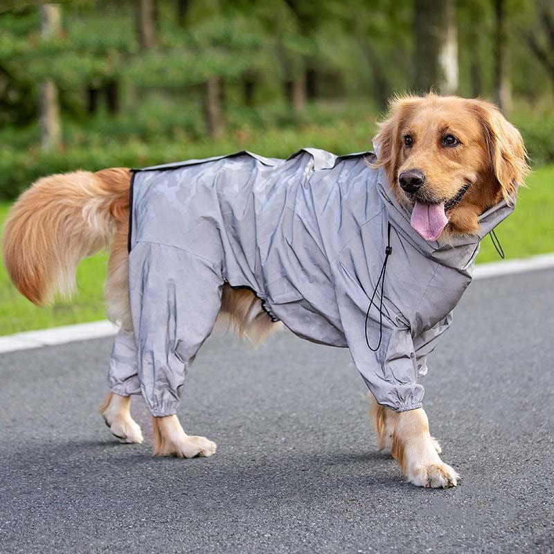 Hunderegenmantel DROP Reflektierend & Bequem Regenmantel für Hunde Grey / XXS