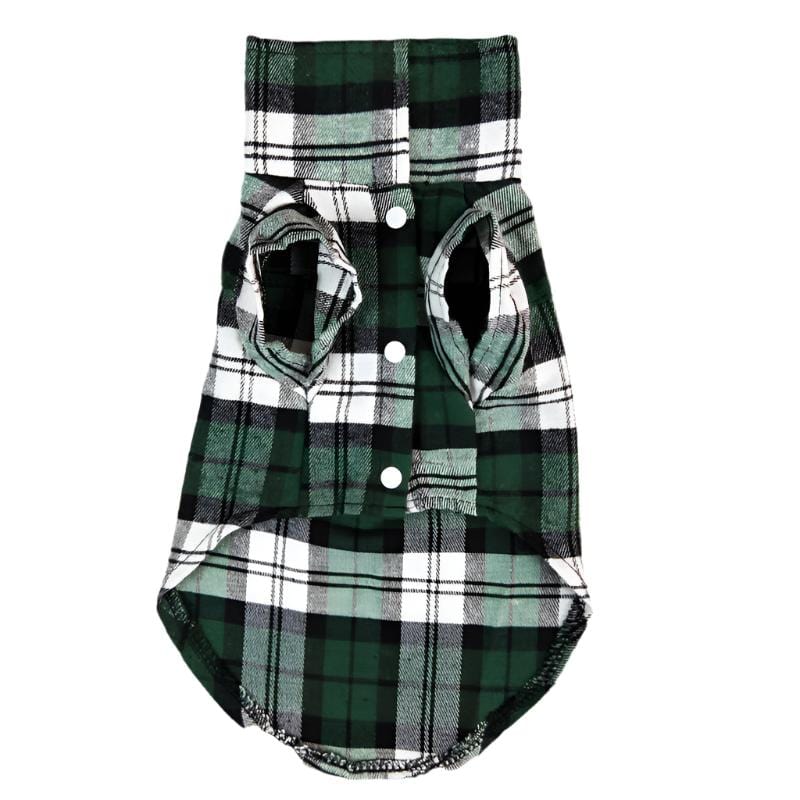 Hundeshirt CASIO Lässiges Plaid Shirt für kleine Hunde Green / XS