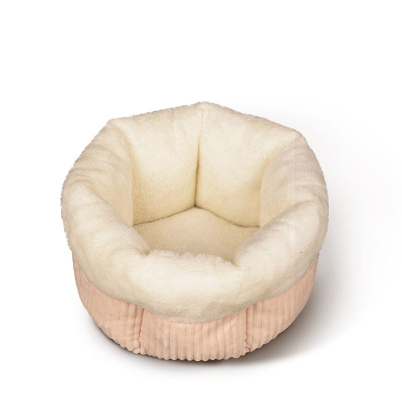 Katzenbett FLOLRES Stylisches Winterbett für Katzen Beige / S