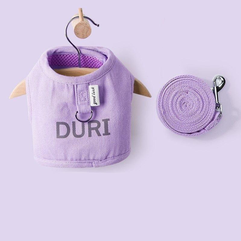 Katzengeschirr DURI Atmungsaktives Katzengeschirr mit Leine 1,4m Dream Purple / S