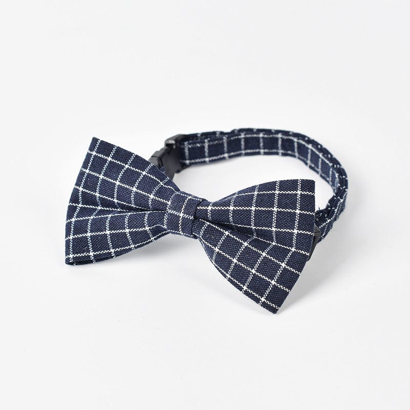Katzenmode MIKE Stylischer Schleifenkragen für Haustiere Dark Blue / S