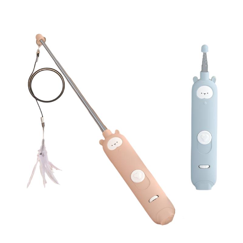 Katzenspielzeug CATCHY 3 in 1 Katzenspielangel – Laserpointer, Feder & Glocke für Endlosen Spielspaß