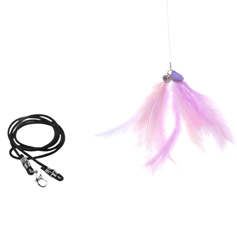 Katzenspielzeug CATCHY 3 in 1 Katzenspielangel – Laserpointer, Feder & Glocke für Endlosen Spielspaß Feder A