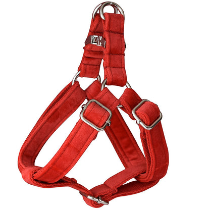 CLEO RED Premium Velvet Hundegeschirre + Hundeleine