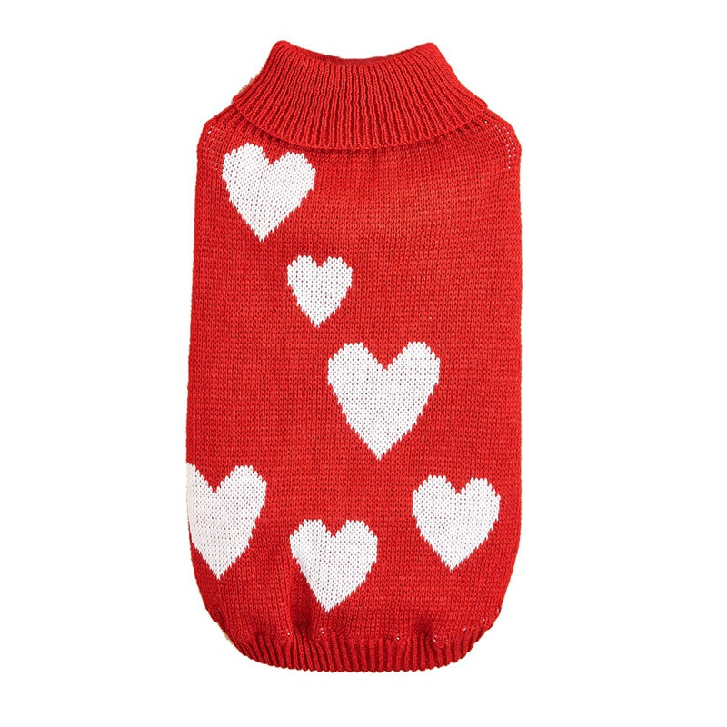 VDAY Hundepullover mit Herzen – Süßer Strickpulli