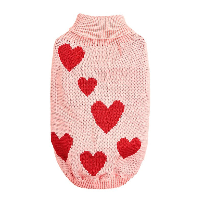 VDAY Hundepullover mit Herzen – Süßer Strickpulli