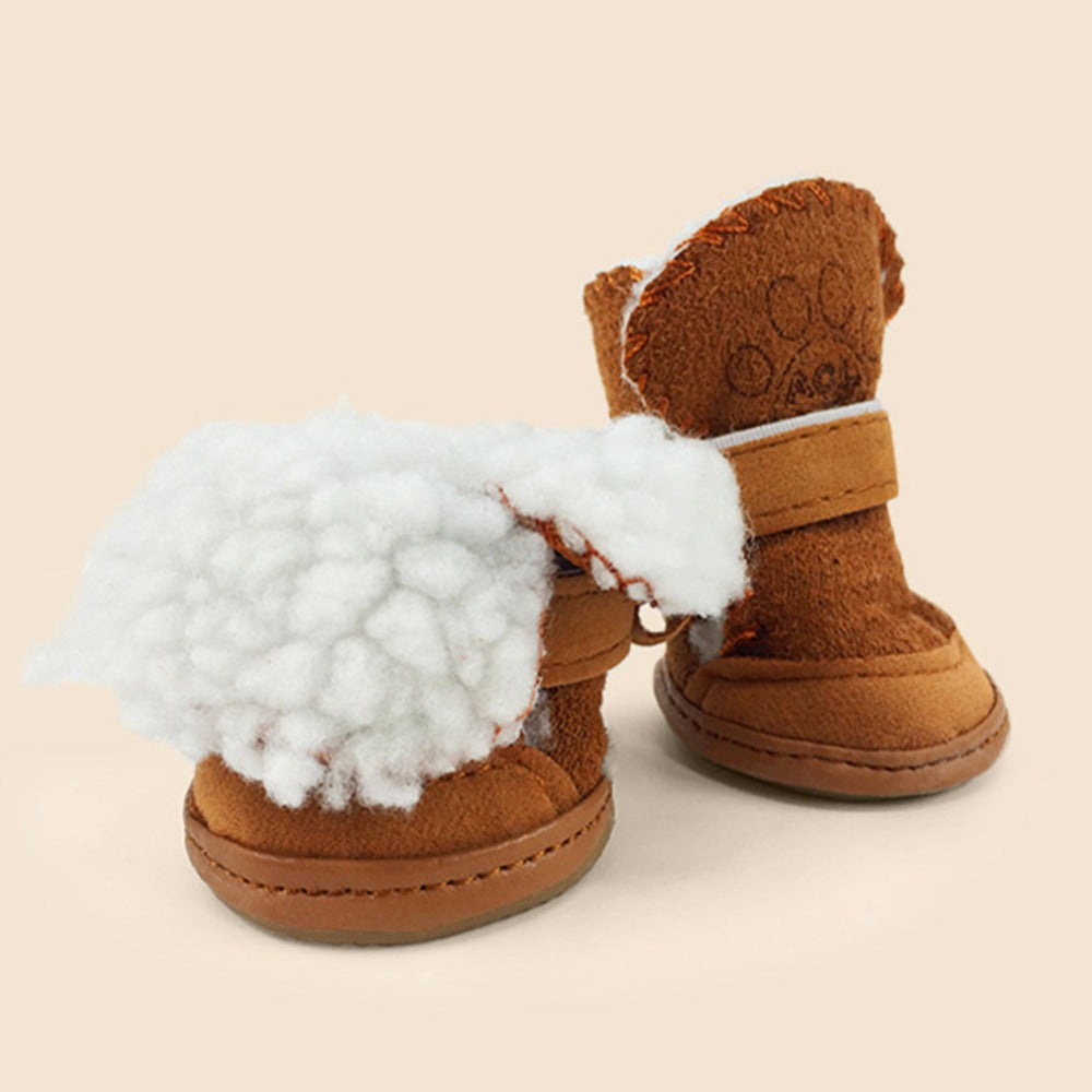 SHEEP Kuschelige Hundeschuhe aus Lammwolle – Perfekt für Schnee und Kälte