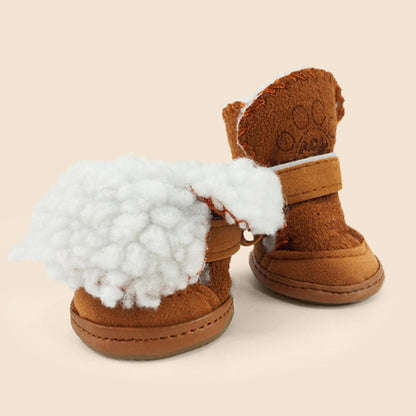SHEEP Kuschelige Hundeschuhe aus Lammwolle – Perfekt für Schnee und Kälte