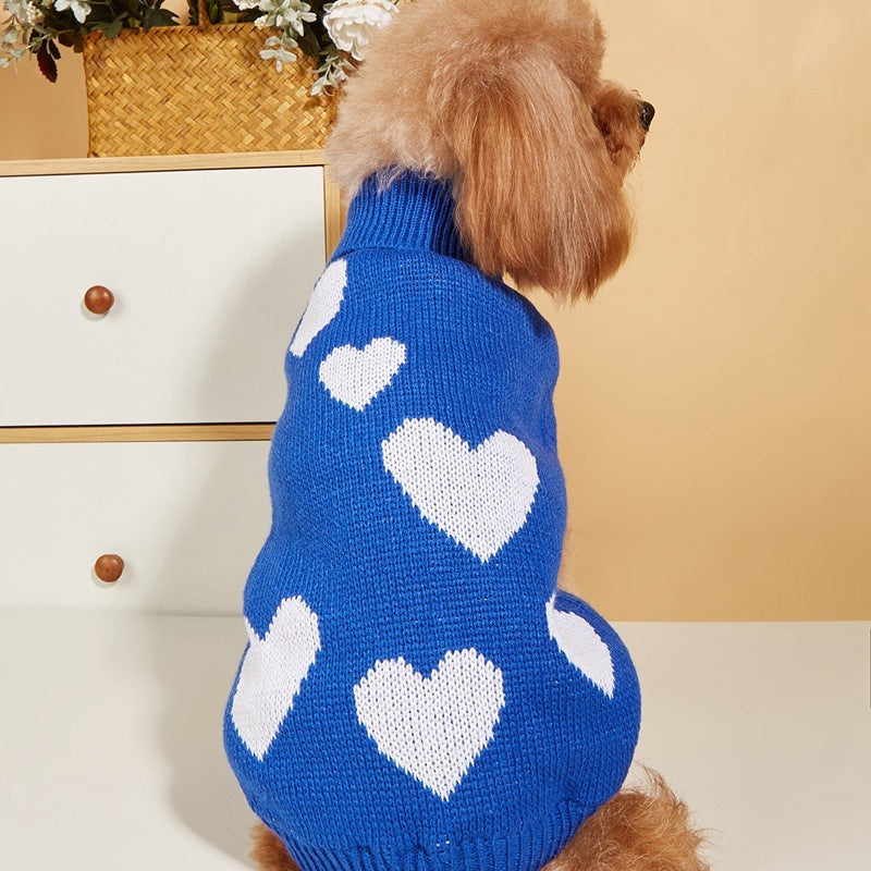 VDAY Hundepullover mit Herzen – Süßer Strickpulli