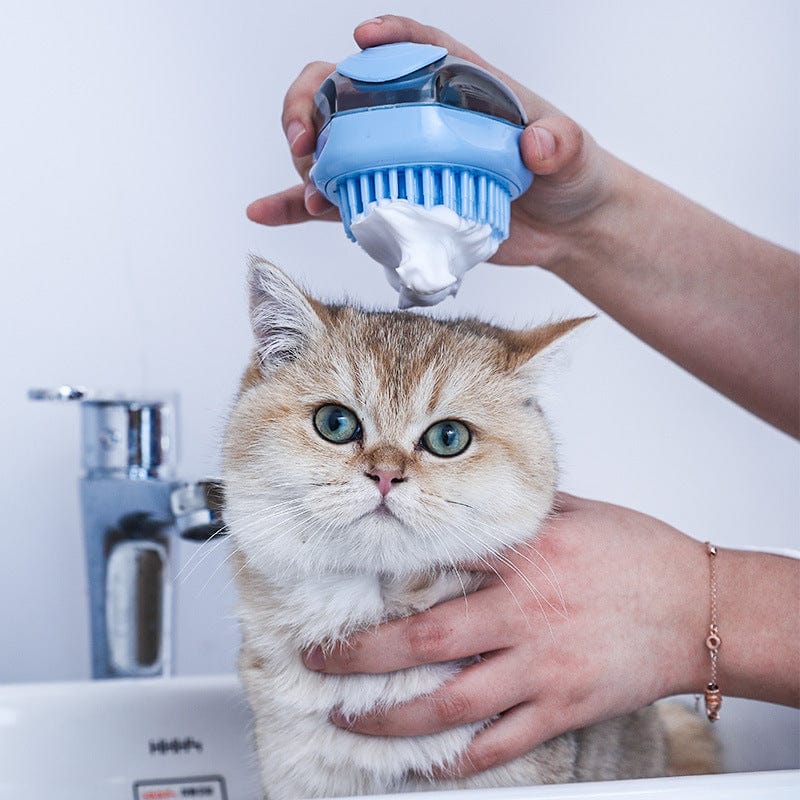 Badebürste für Haustiere SOAPY Badebürste mit Shampoo-Spender – Praktische Fellpflege