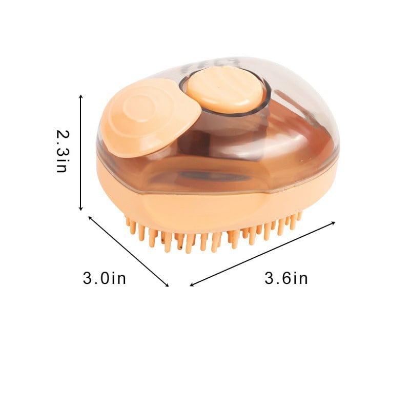 Badebürste für Haustiere SOAPY Badebürste mit Shampoo-Spender – Praktische Fellpflege Orange