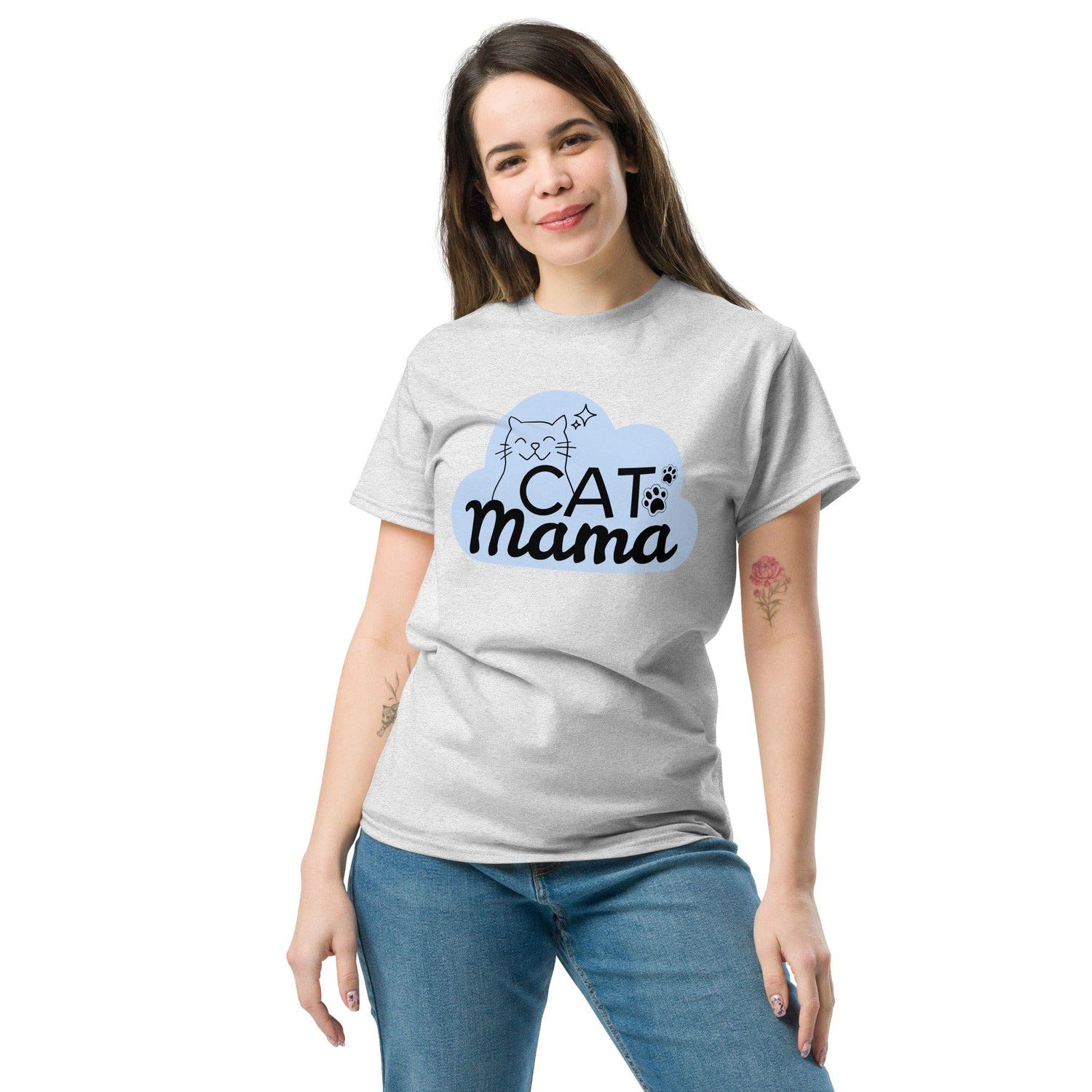 Bekleidung CAT MAMA T-Shirt - Baumwollshirt für Katzenfans Ash / S