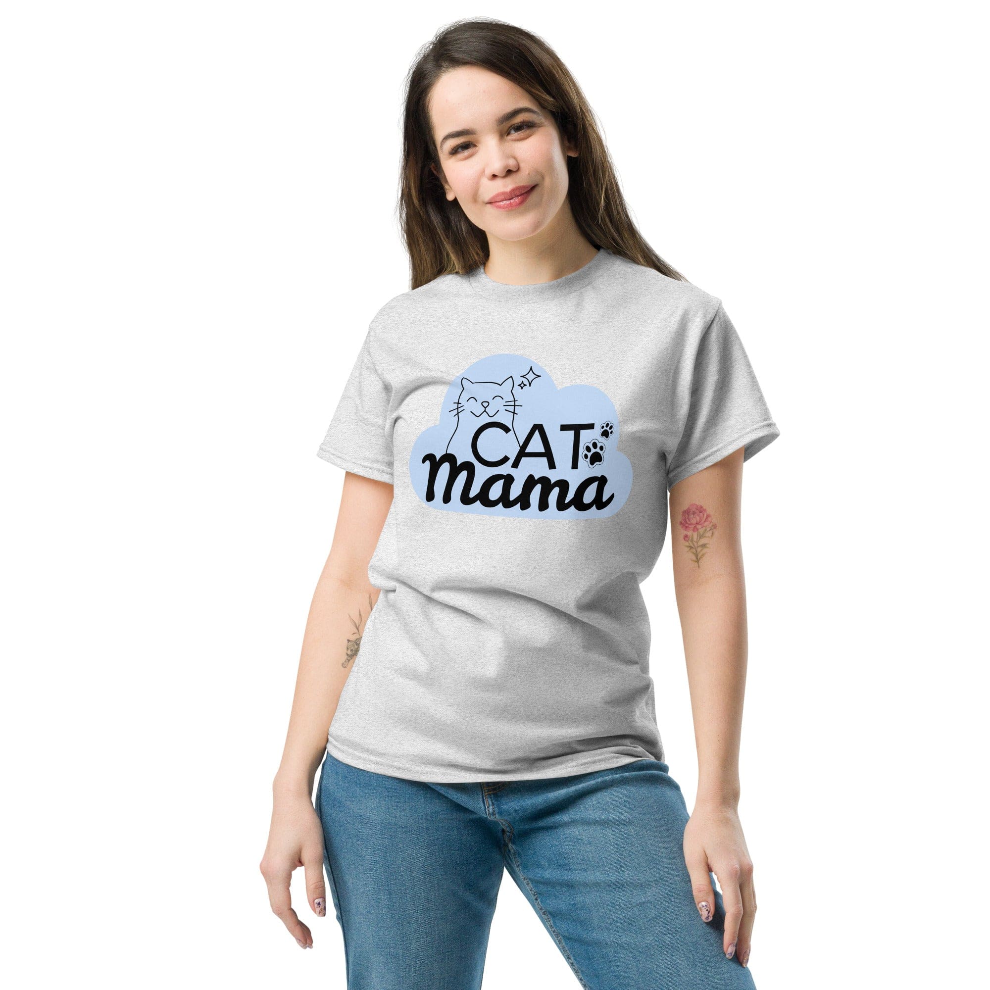 Bekleidung CAT MAMA T-Shirt - Baumwollshirt für Katzenfans Ash / S