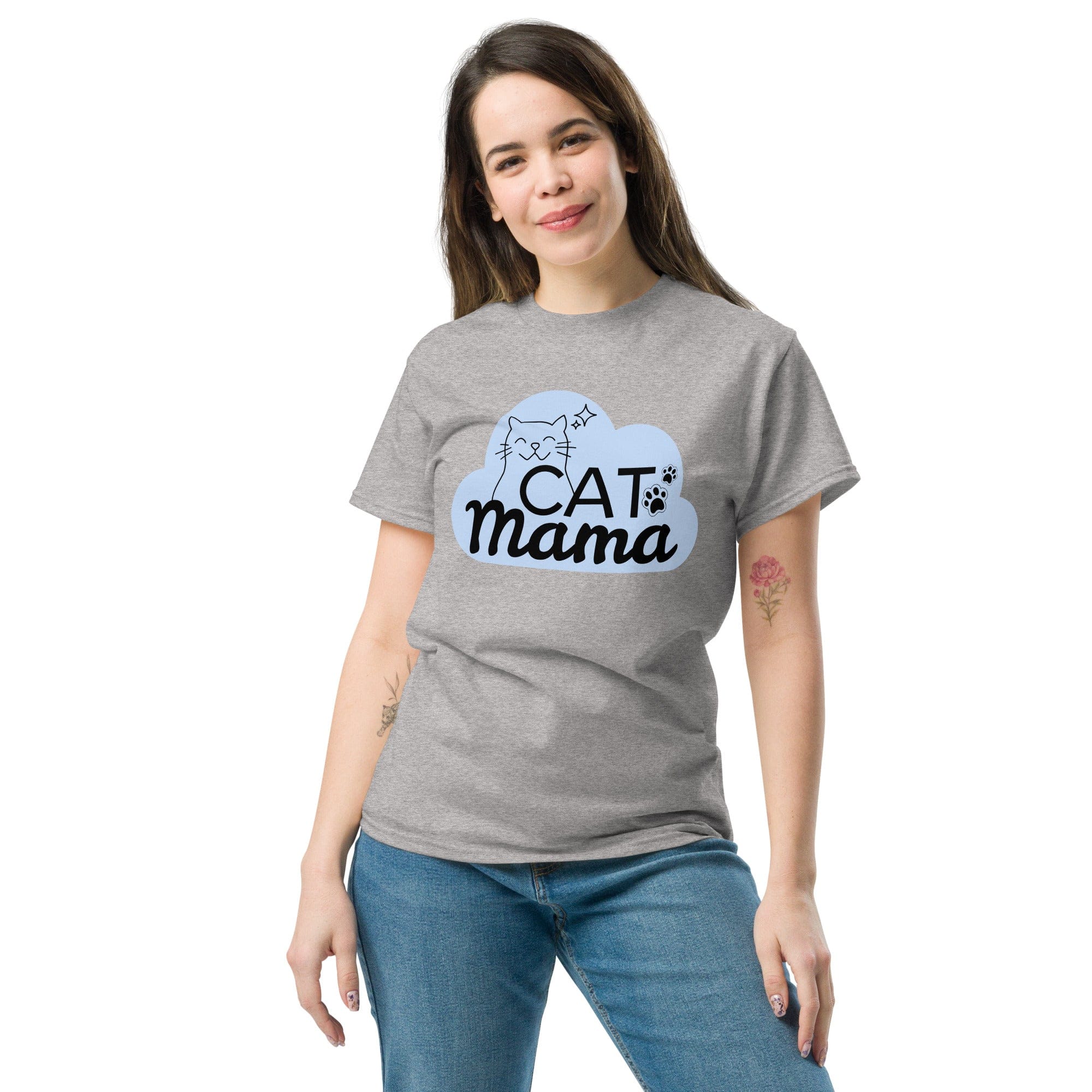 Bekleidung CAT MAMA T-Shirt - Baumwollshirt für Katzenfans Grey / S