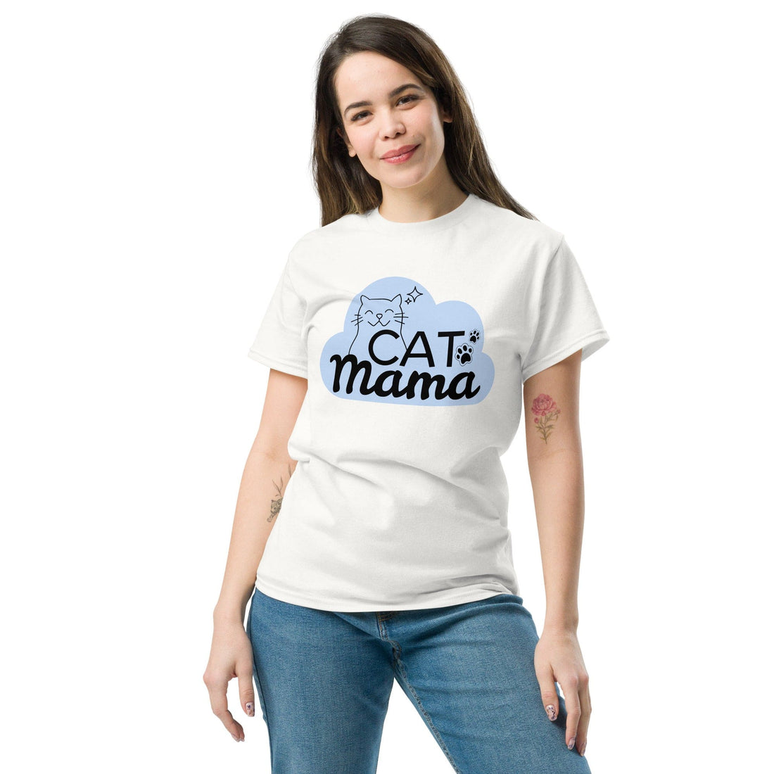 Bekleidung CAT MAMA T-Shirt - Baumwollshirt für Katzenfans White / S