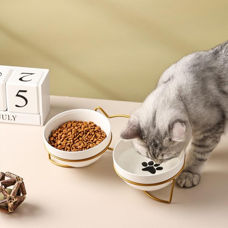 Futternapf CRUMBS Keramik-Futternapf für Katzen mit Ständer – Robust &amp; Elegant