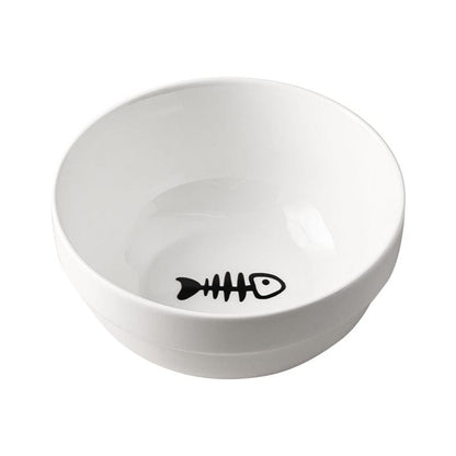 Futternapf CRUMBS Keramik-Futternapf für Katzen mit Ständer – Robust &amp; Elegant Fishbone Fressnapf