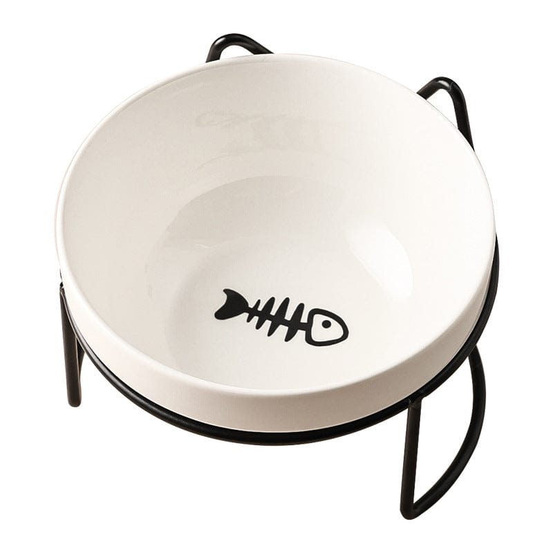 Futternapf CRUMBS Keramik-Futternapf für Katzen mit Ständer – Robust &amp; Elegant Fishbone Single