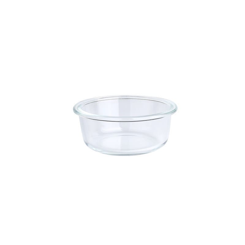 Futternapf MIRRO Glas-Katzenschüssel mit Holzrahmen für Katzen &amp; Kleine Hunde 1 x Schüssel / 480ml (14.7cm)