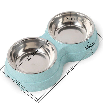 Futternapf RIZZO Doppelter Edelstahl Futternapf Blue