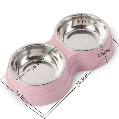 Futternapf RIZZO Doppelter Edelstahl Futternapf Pink