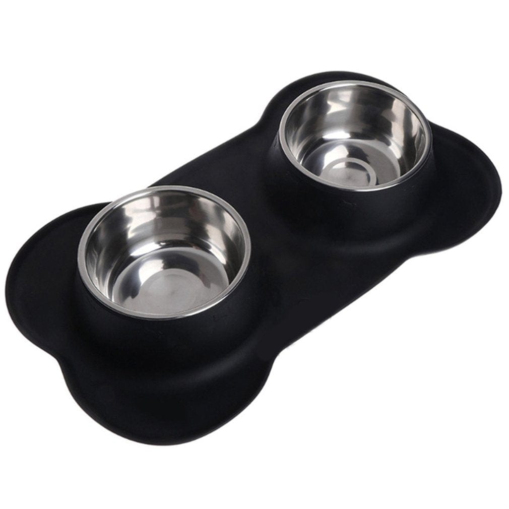 Futternapf SCOOBY Silikon Napfunterlage mit Edelstahl Futternapf Black / M