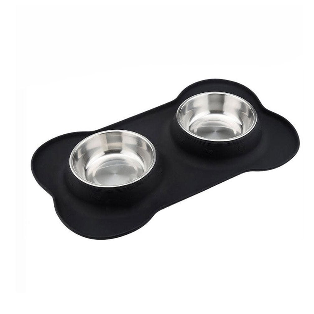Futternapf SCOOBY Silikon Napfunterlage mit Edelstahl Futternapf Black / S