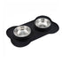 Futternapf SCOOBY Silikon Napfunterlage mit Edelstahl Futternapf Black / S