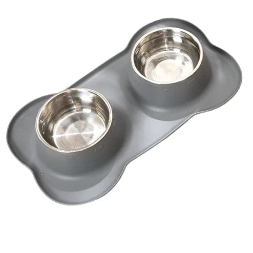 Futternapf SCOOBY Silikon Napfunterlage mit Edelstahl Futternapf Grey / S