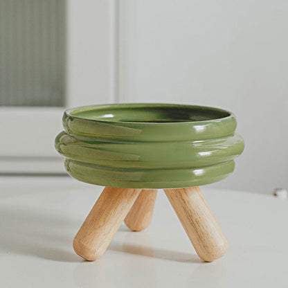 Futternapf SUNDAE Stilvoller Erhöhte Keramiknapf Green Futternapf