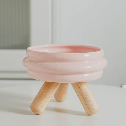Futternapf SUNDAE Stilvoller Erhöhte Keramiknapf Pink Futternapf