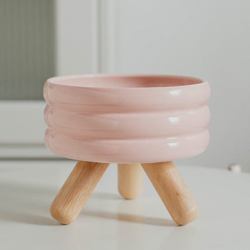 Futternapf SUNDAE Stilvoller Erhöhte Keramiknapf Pink Wassernapf