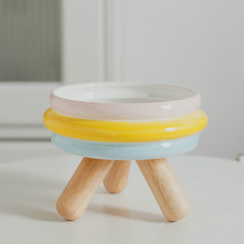 Futternapf SUNDAE Stilvoller Erhöhte Keramiknapf Rainbow Futternapf