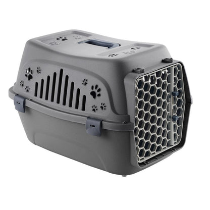 Haustier Transporttasche CARRIE Luftzirkulierende Transportbox für Haustiere – Ideal für Reisen und Tierarztbesuche Grey