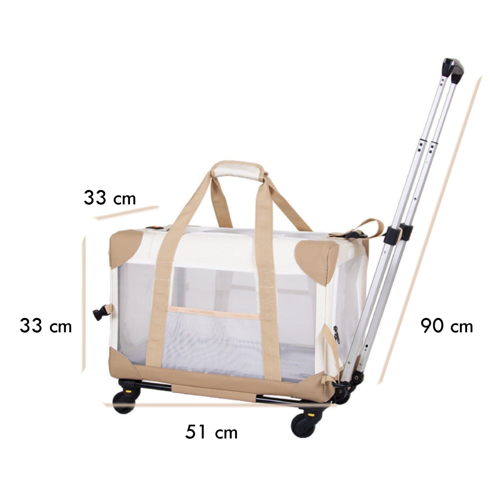 Haustier Transporttasche DOLLY Atmungsaktive Trolley-Tragetasche für Haustiere