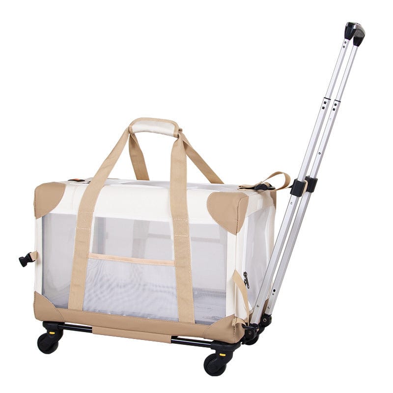 Haustier Transporttasche DOLLY Atmungsaktive Trolley-Tragetasche für Haustiere Beige