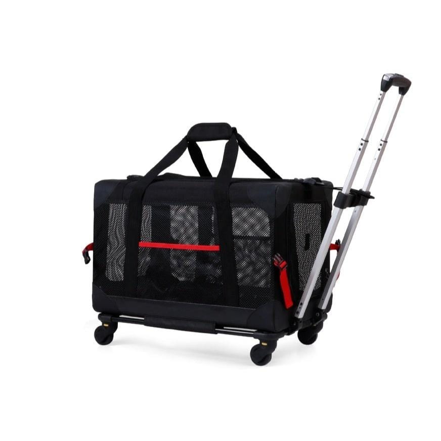 Haustier Transporttasche DOLLY Atmungsaktive Trolley-Tragetasche für Haustiere Black