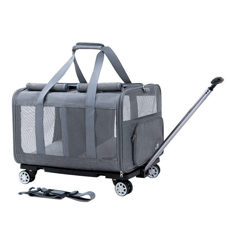 Haustier Transporttasche ROAD Großer Haustier-Trolley mit 360° Rädern Dark A