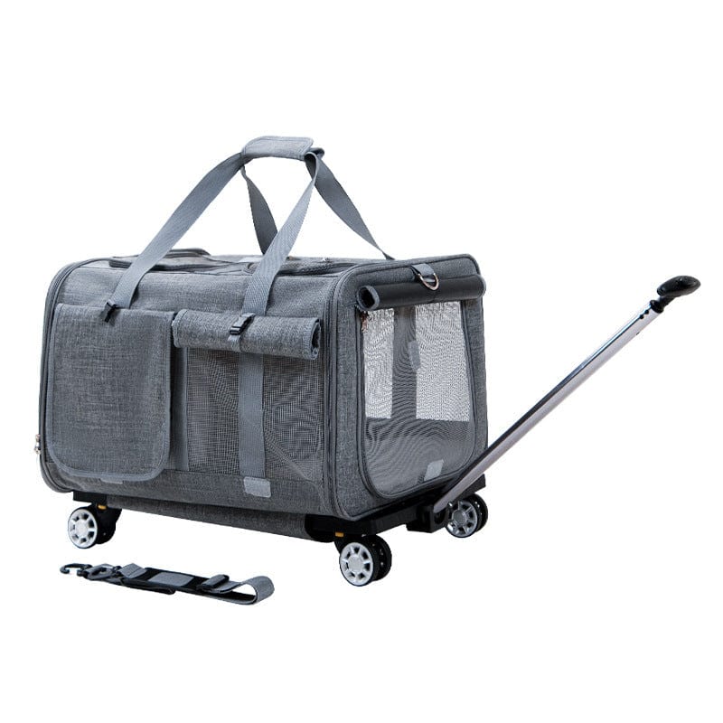 Haustier Transporttasche ROAD Großer Haustier-Trolley mit 360° Rädern Dark B