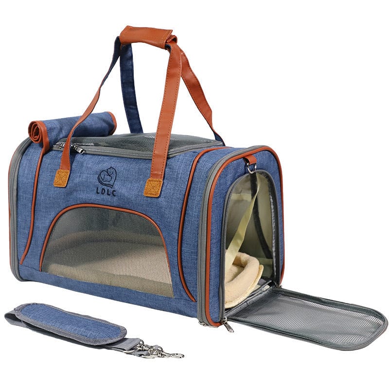 Haustier Transporttasche ZARA Belüftete &amp; Langlebige Haustier-Tragetasche Denim Blue