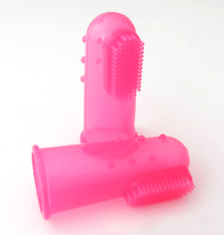 Haustier Zahnbürste SHARK Fingerzahnbürste für Haustiere Clear Pink
