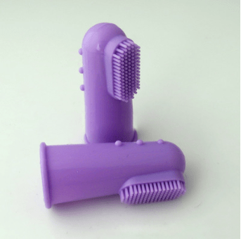 Haustier Zahnbürste SHARK Fingerzahnbürste für Haustiere Purple