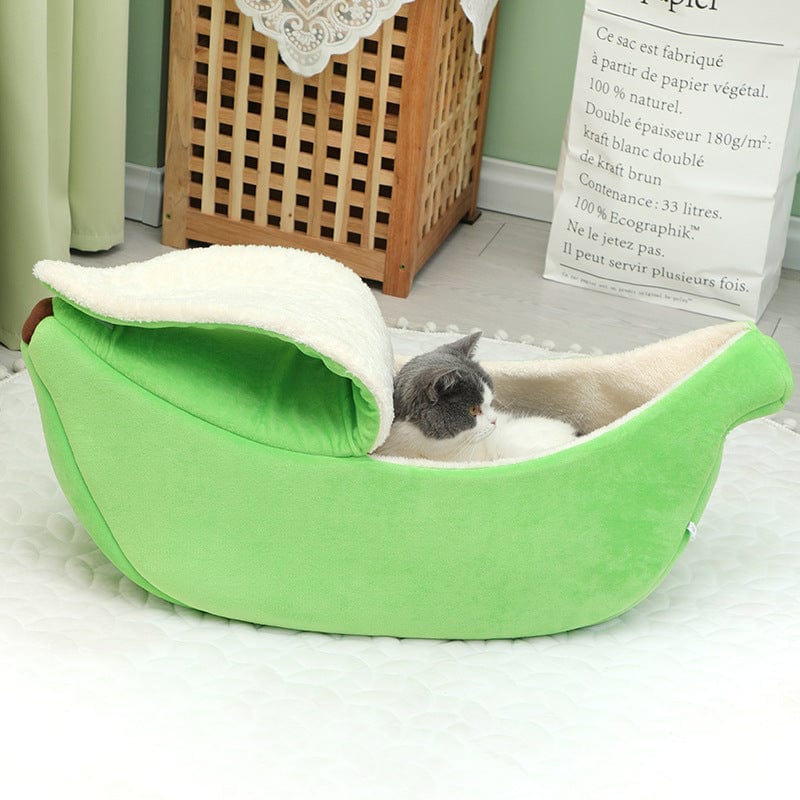 Haustierbett BANANA Kuschelweiches Haustierbett Green / S