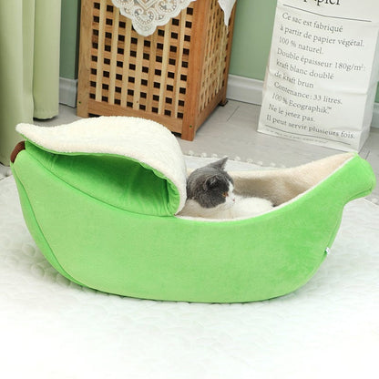 Haustierbett BANANA Kuschelweiches Haustierbett Green / S