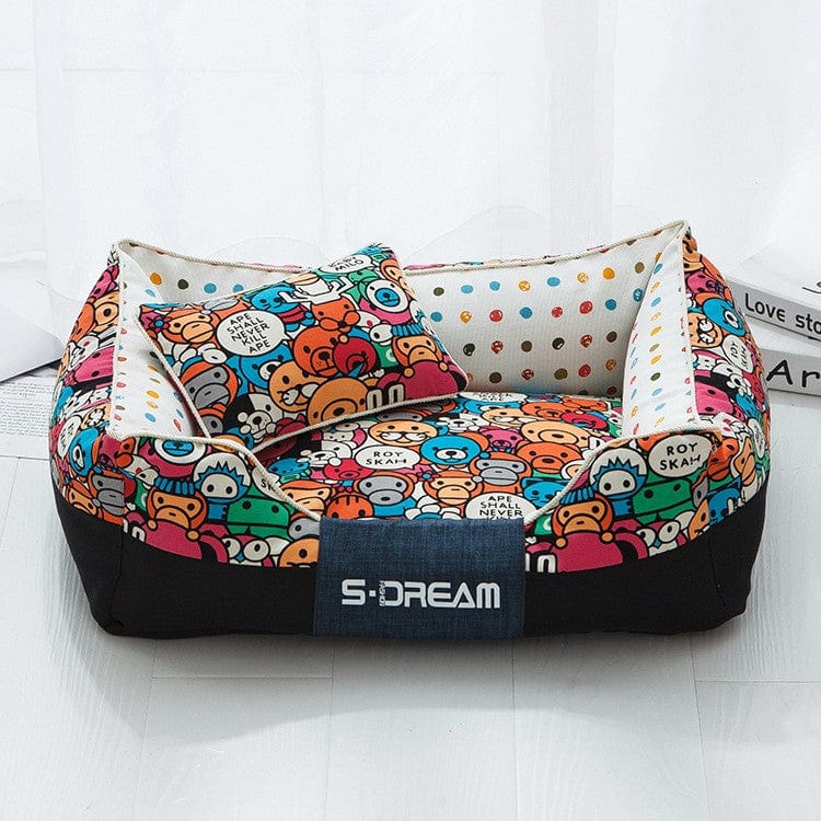 Haustierbett COMICS Dream Kuschelbett Monkey / Mit Kissen / S