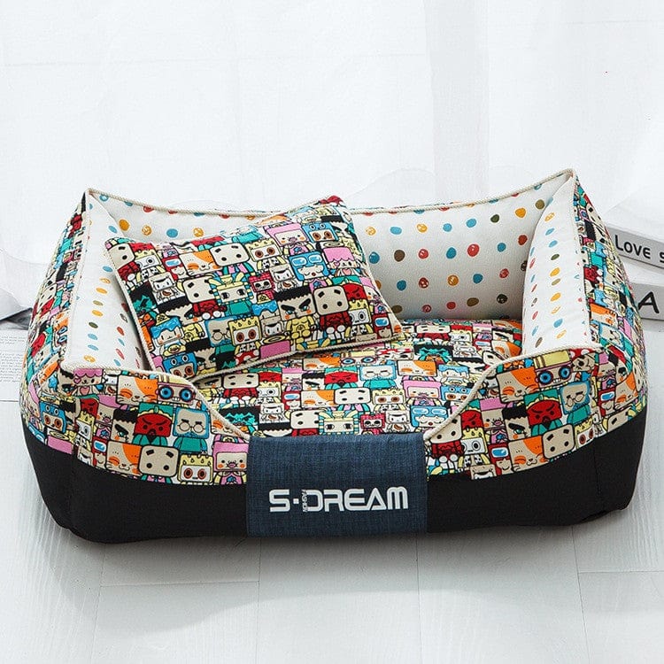 Haustierbett COMICS Dream Kuschelbett Robot / Mit Kissen / S